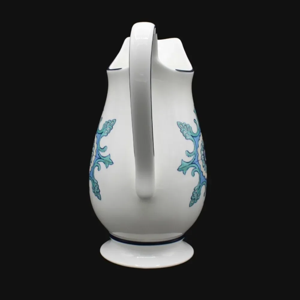 Vintage Lenox Mediterra Footed Small Pitcher White Blue Teal Mediterranean Decor